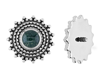 Накрутка Баклер с моховым агатом 1.2 мм